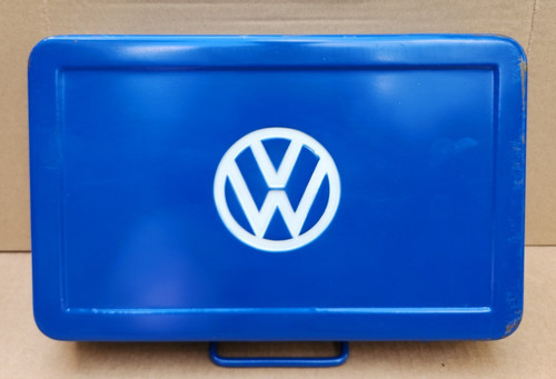 Volkswagen blue metal toolbox - volkswagen,